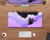 Cute Black Cats Mouse Pad Cartoon Art Design Gaming Accessories Purple Clouds Mouse Mat Gamer HD Printing Computer Desk Mousepad