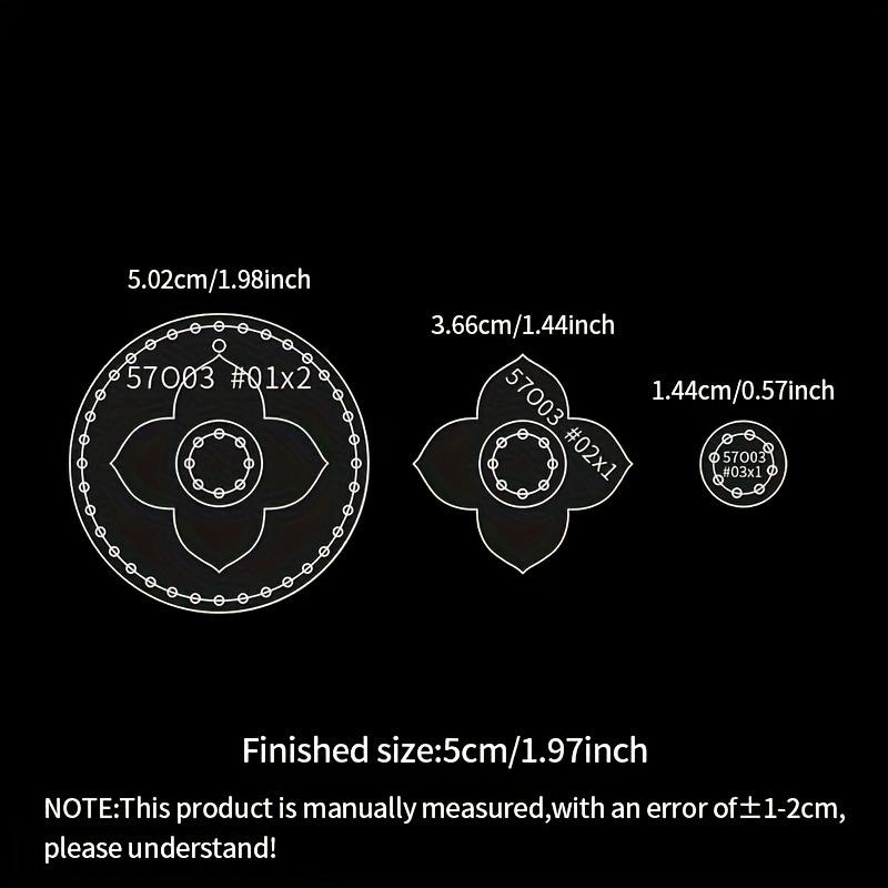 3pcs/set Acrylic Persimmon Flower Template | Leather Mold for DIY Keychain Wallet Pendant Ornament Handmade Stencil Tool