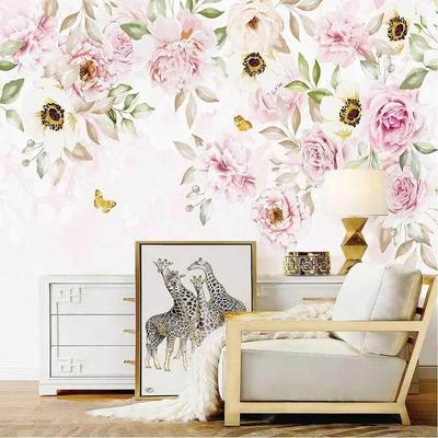 Nordische handbemalte 3D-Tapete Romantisches florales Wandbild Wohnzimmer Schlafzimmer Hintergrund Tapetendekoration