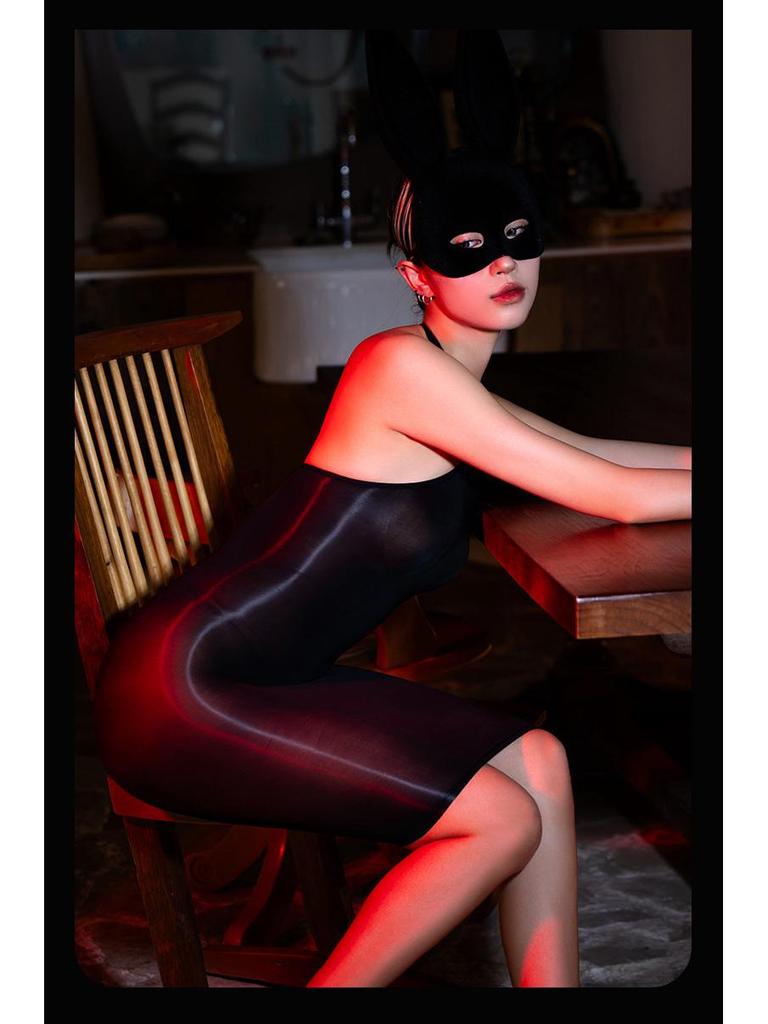 Ölglänzendes Seidiges Trägerkleid - Nische High-End Hüftbetonendes Einteiliges Rock