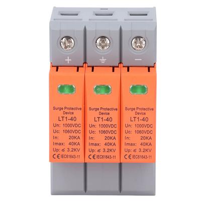 3P Surge Protector 35MM DIN Rail Mount Photovoltaic Surge Protective Device Low Voltage Arrester
