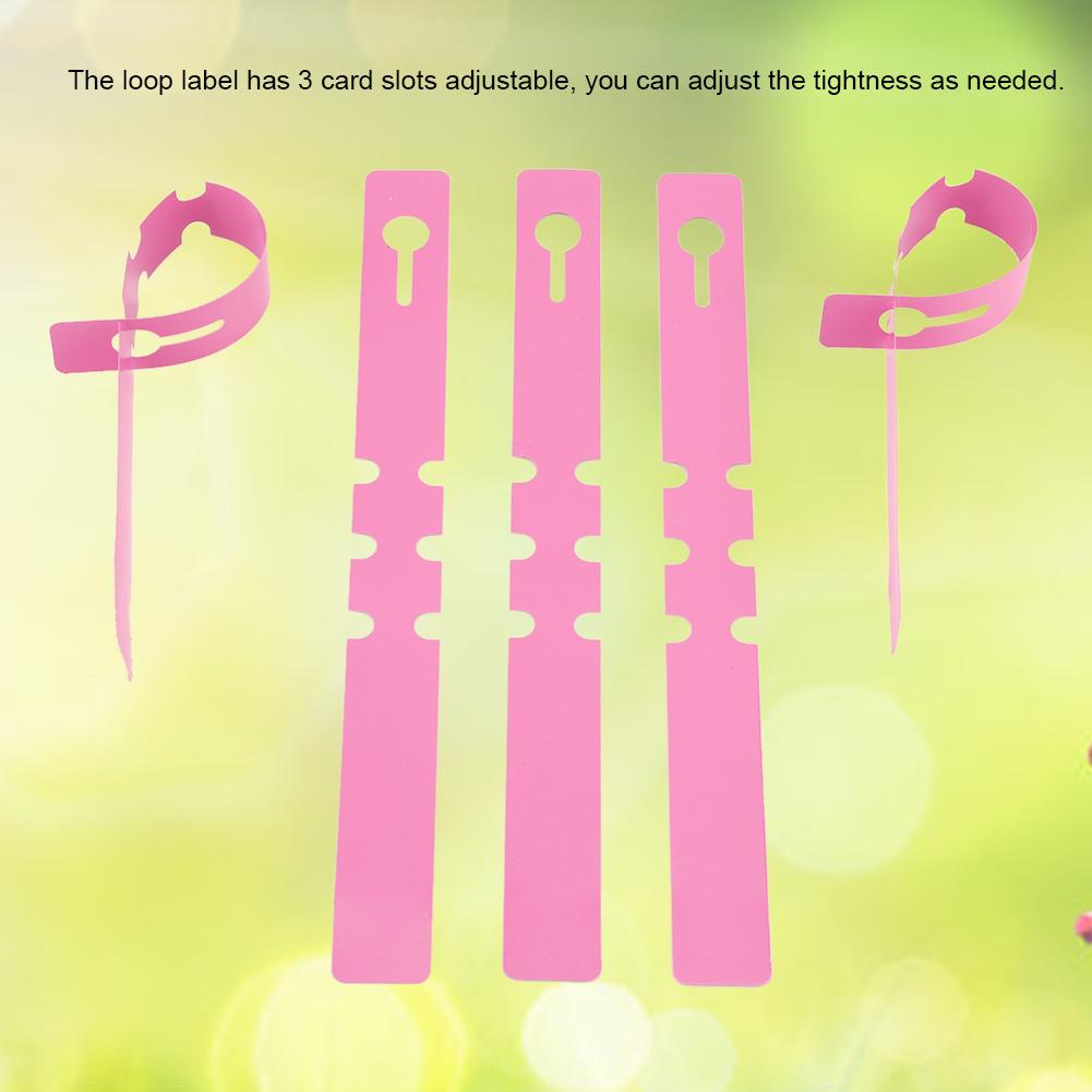 100pcs Plastic Nursery Garden Decor Stake Tags Plant Labels Lawn Ornament Pink