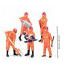 5 Pieces 1:32 Firefighter Set 6 Cm Tall Figure Molded Details Fireman Figurines