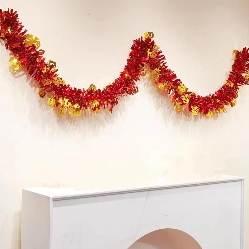 1 STÜCK 2M Weihnachtsbaum Lametta Girlande Weihnachtsdeko für Zuhause 2026 Metallische Twist Girlande Weihnachtsornament Neujahrsparty Deko