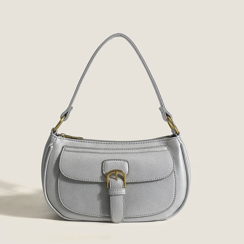 New fashion trend Korean simple casual versatile saddle bag high-end niche solid color portable underarm bag