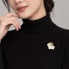 Curved Horns Golden Sheep Brooch Exquisite Metal Lucky Ram Breastpin  Spring Festival
