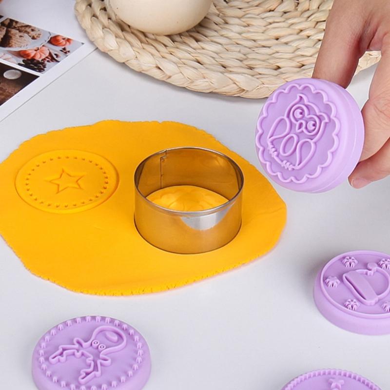 6Pcs Halloween Christmas Stamp Mold Chocolate Candy Mold for Diy Dessert Cookie