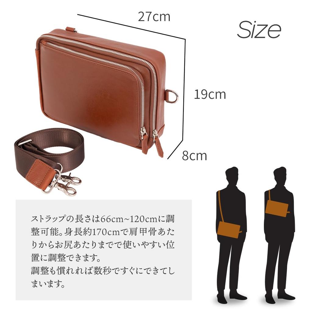 2WAY Body Bag Натуральна шкіра Crossbody Італійська шкіряна сумка на плече великої місткості Компактна сумка для аксесуарів Повсякденна сумка Темно-коричнева [DomTeporna] Чоловіча