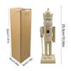 Nutcracker Figurines Handmade Unpainted Statue Wood Christmas Decorations Nutcracker Ornaments for Living Room Fireplace