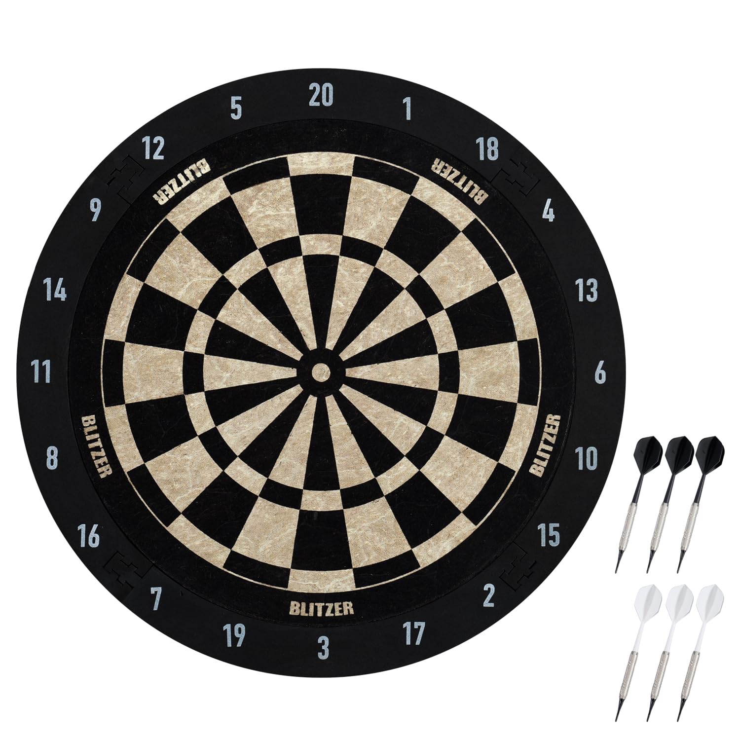 

BLITZER Soft Tip Dart Practice Made of Sisal Same size as a soft tip dart this hard tip dart board is perfect for home Features a playing supports чёрный