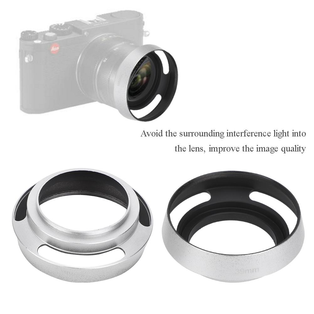 2Pcs Aluminium Alloy Hollow Out Lens Hood 39 mm for Leica Camera Silver