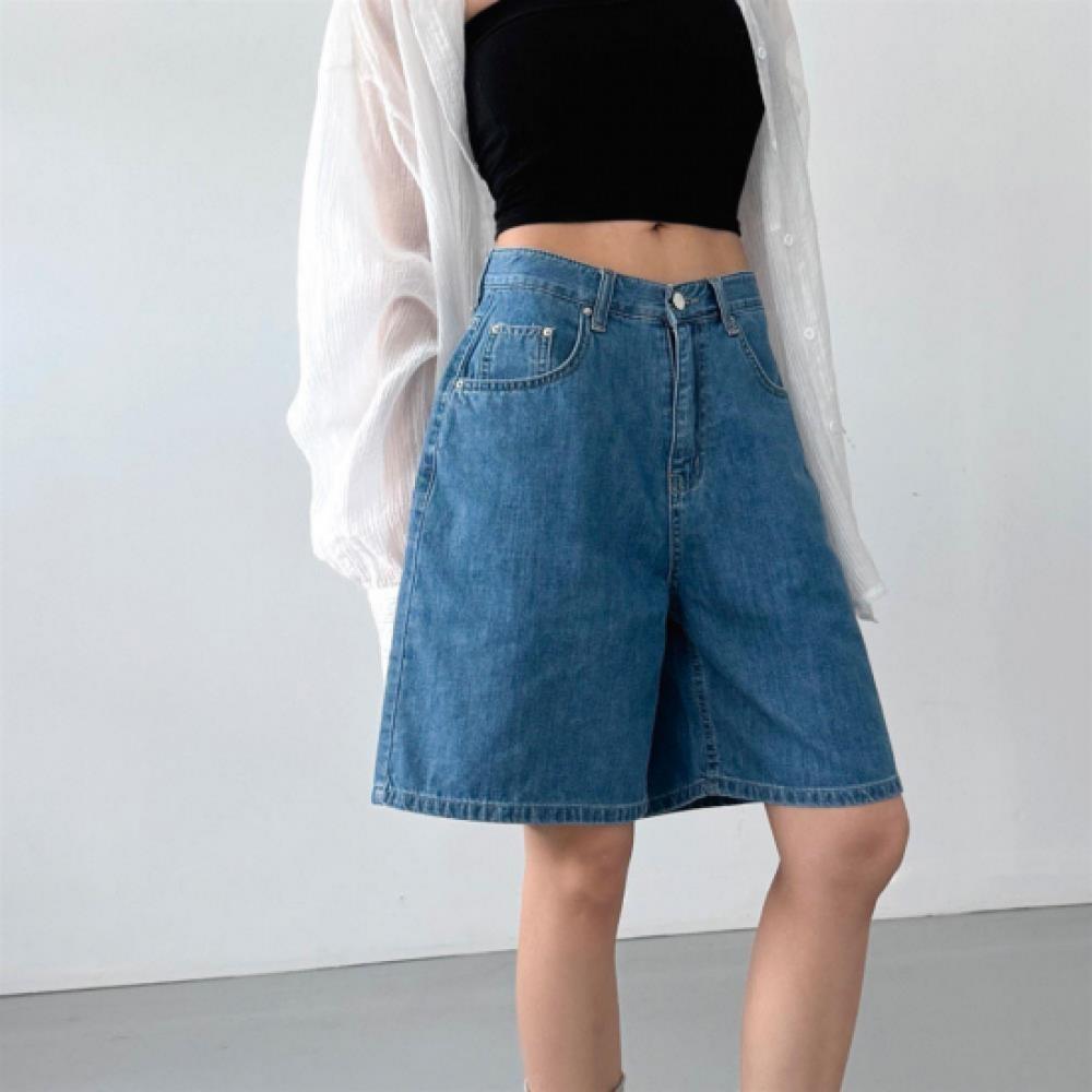 New ArrivalS Open Run Women S Summer Bermuda Denim Wide Low riSe Cotton ShortS