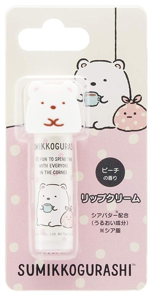 Skater Mascot Lip Balm Sumikko Gurashi Polar Bear Peach Scent CMCL1