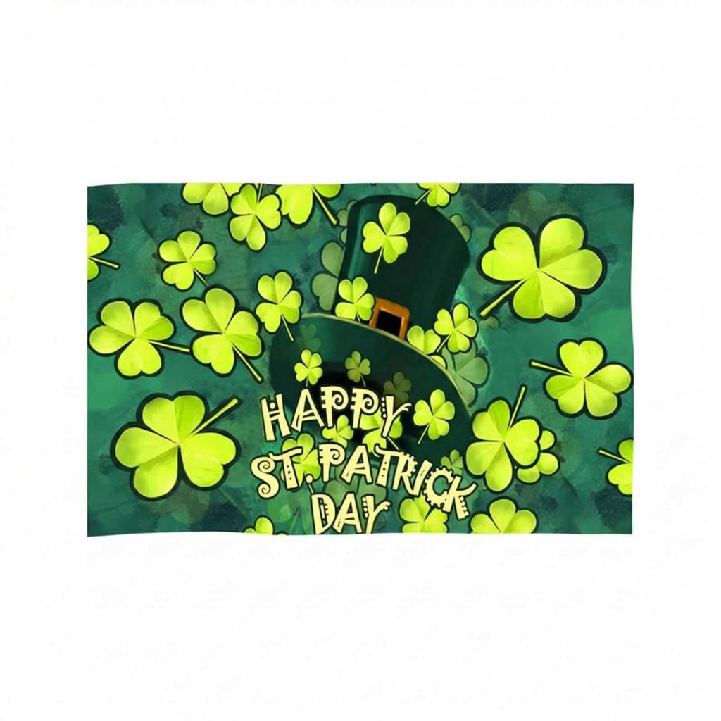 St. Patrick's Day Banner, Irish Commemorative Flag, Decorative Flag With Shamrocks