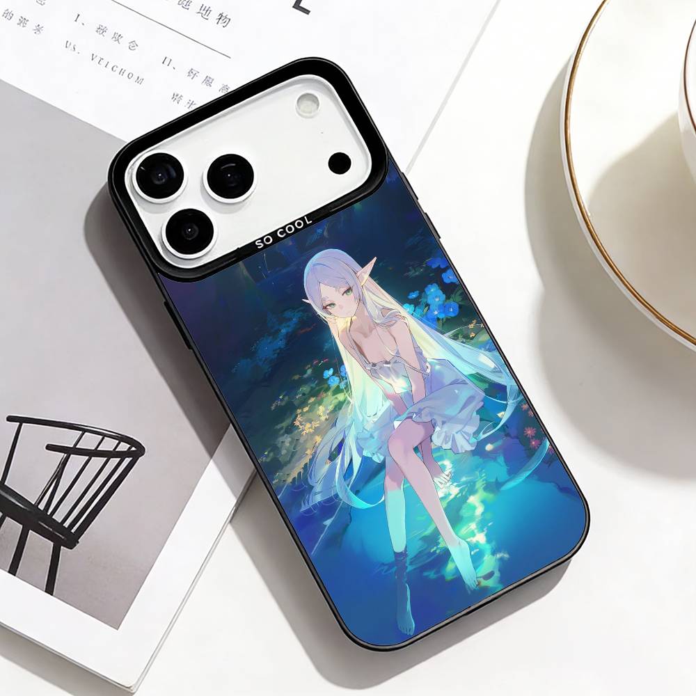 

Чехол для телефона с фигуркой из аниме B-Beyond Journey s End Для iPhone17,16,15,14,13,12,Pro Max Черный Цветной Чехол для телефона iPhone17