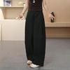 Trendy 2025 Wide-Leg High-Waisted Cargo Pants for Spring & Autumn - Casual, Loose, Slimming, Long Fit