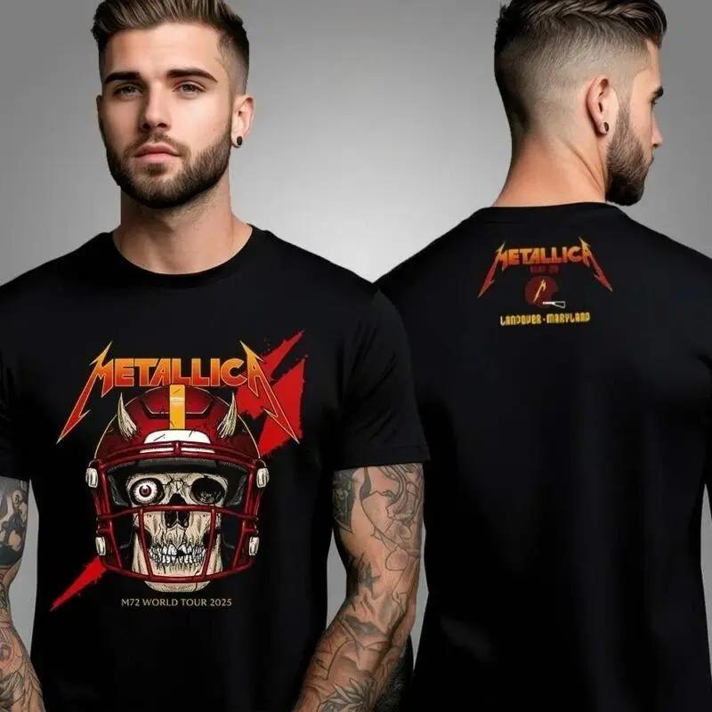 

Мужская футболка Metallica с принтом тяжелой группы, оверсайз, уличный стиль, короткий рукав, плотный хлопок, высокое качество, свободная рубашка, одежда для мужчин и женщин 4XL