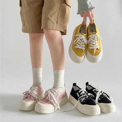 Casual Lightweight Women Shoes Retro Thick-soled Low-top Canvas Shoes Women's New Summer Casual Soft Baseplate Shoes