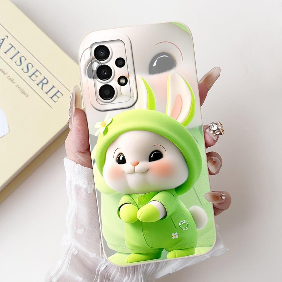 For Samsung Galaxy A52 Case SM-A525F Cover Cute Panda Rabbit Soft Liquid Silicone Phone Case For Samsung A52s A72 5G A725F Funda