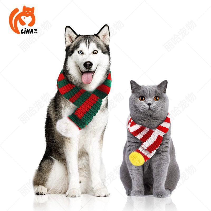 Sciarpa Natalizia Creativa Lavorata a Maglia per Gatti e Cani - Accessori Festivi per Animali Domestici per il Nuovo Anno