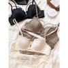 Sutien cu cataramă în față cu goluri sexy Set de lenjerie de corp pentru femei, cupă subțire din dantelă franceză, bralette confort, adunați sutien push-up și chiloți Lenjerie