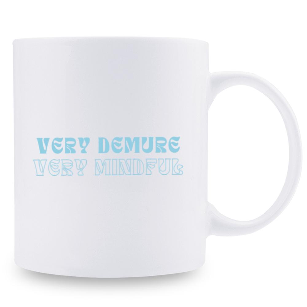 

1pc 3A grade 11 oz very demure mindful ceramic coffee mug for room Halloween decoration Birthday Christmas Holiday Gift 301-400ml белый