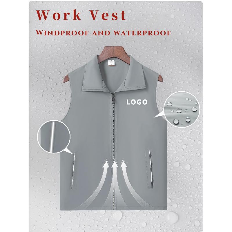 Outdoor Men's Pocket Vest Jacket Pographer Vest Worker Electrician Welder Car Repair Work Vest high-end custom logo