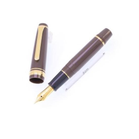 USED Sailor Professional Gear Slim Mini Fountain Pen – Gold Trim (Taupe), Medium Fine (MF)
