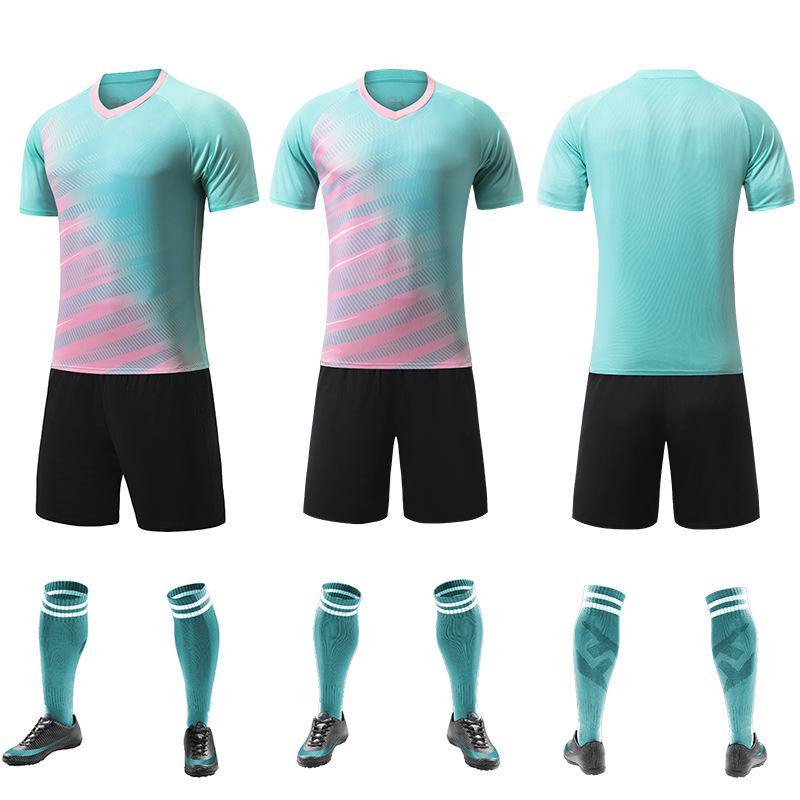 Summer Short Sleeve Jersey Set: Unisex Football Uniform for Kids & Adults, Plain Color Design