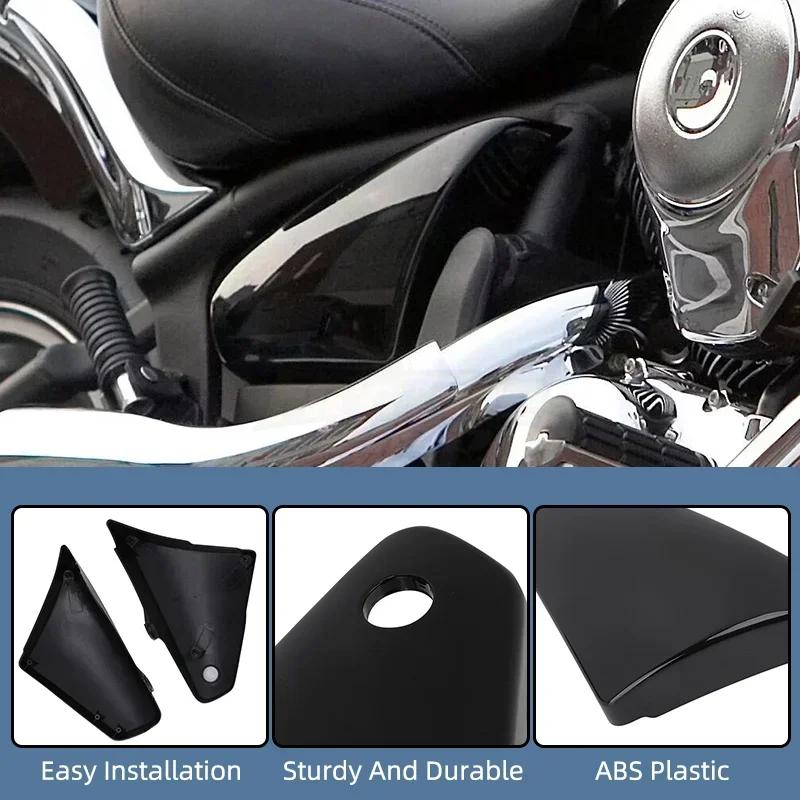Black Motorcycle Battery Side Fairing Covers Frame Guard Protector For Kawasaki Vulcan VN900 Classic Custom 2006-2020