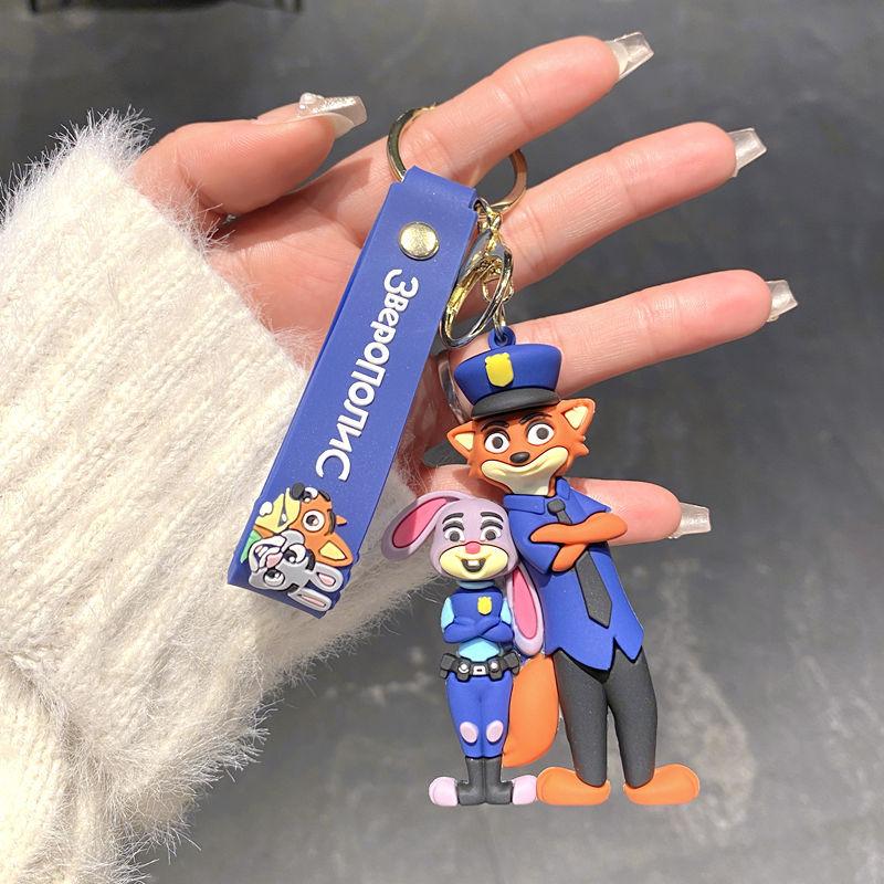 Cartoon Crazy Zootopia Keychain Cute Judy Keychain Men S And Women S Bags Couple Small Pendant Large size