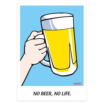 ALCOHOLIDAY Art Stylish Pop No No Life Poster, Poster, A2, Interior, Scandinavian, Alcohol, Beer, Art, Beer,