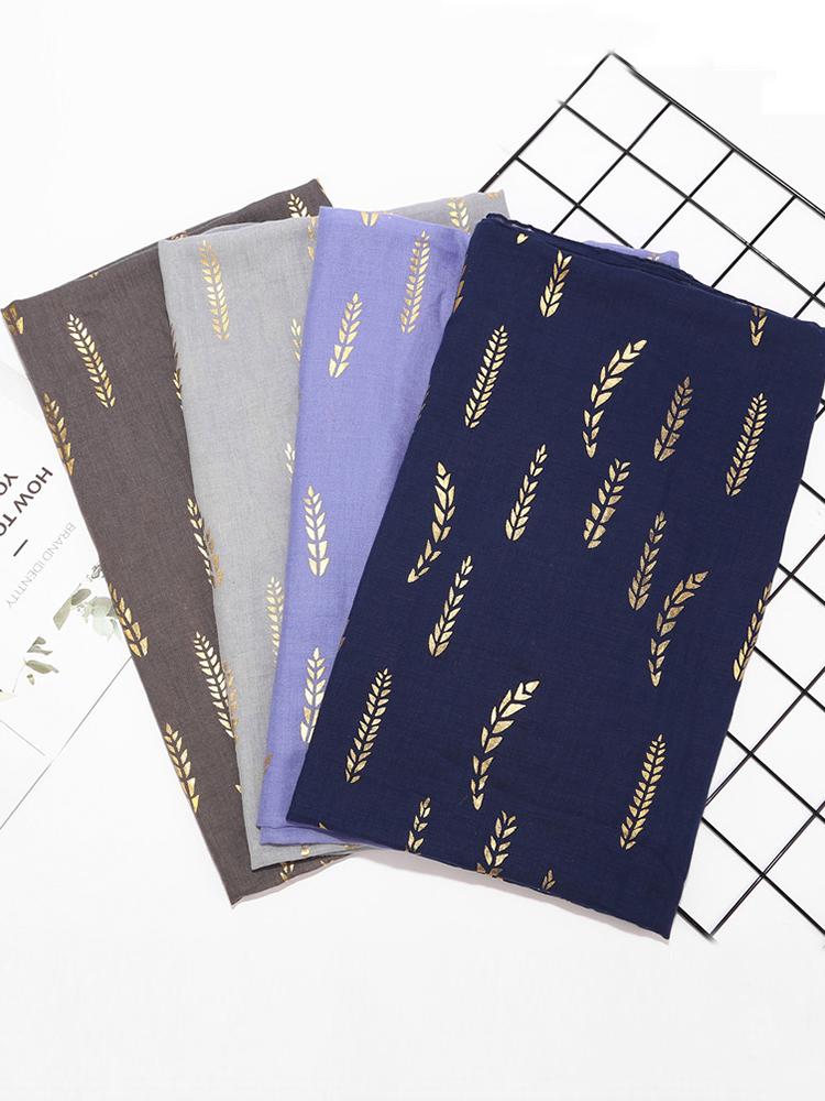 New  Summer Elegant Women Silk Scarf Beach Wrap Shawl Sparkly Gold Print Sunscreen Bandana Hijab Mujer Scarve Pareo Foulard