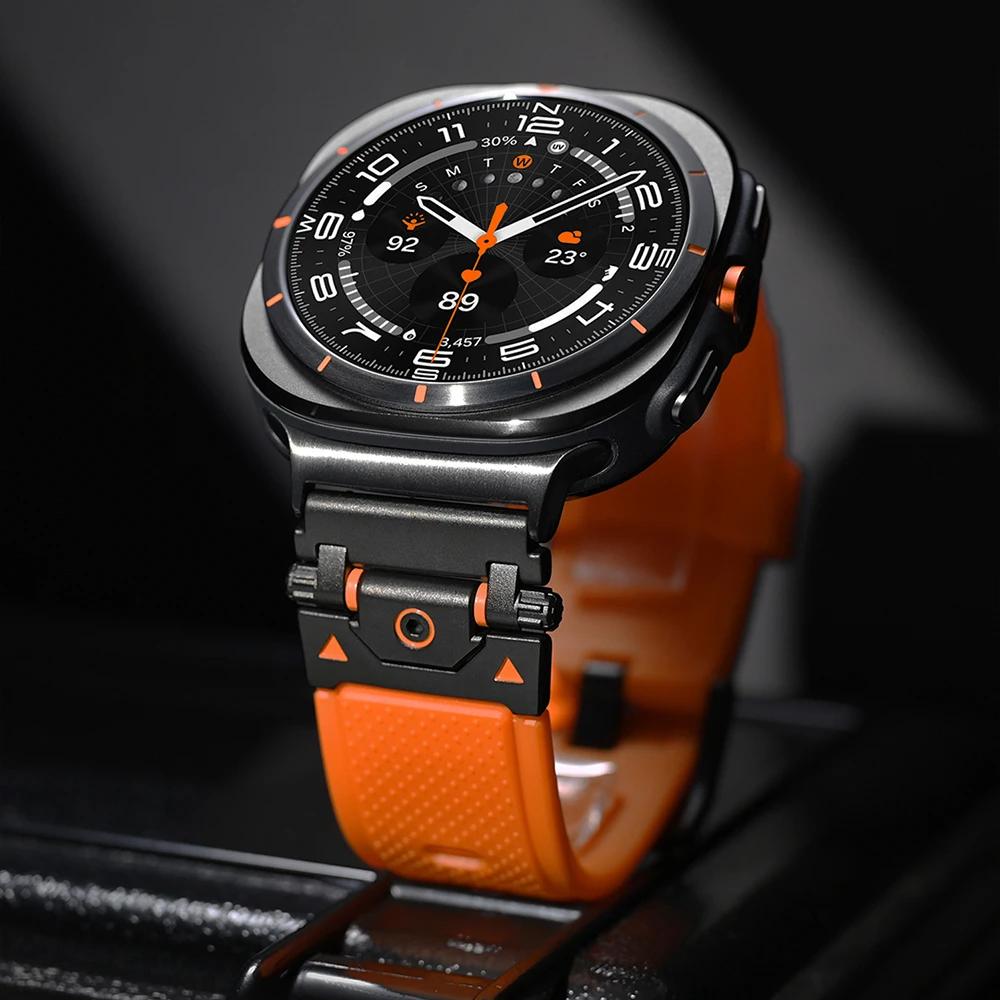 Rubber Soft Band for Samsung Galaxy Watch Ultra 47mm Titanium Color Strap Correa for GALAXY WATCH 47 ULTRA Luxury Sport Bracelet