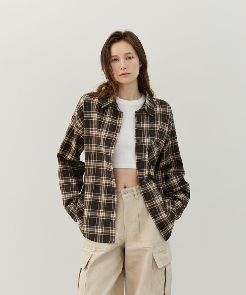 WAARFORWOMAN Ws-06 Loose Fit Check Shirt (2 Colors)