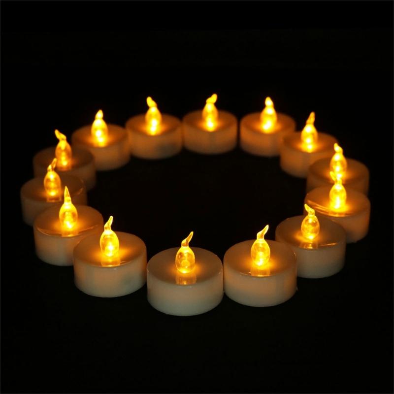 12 Count Clip Flameless LED Tealight Realistic Flame Decoration For Vases Tables Reusable Battery Candle