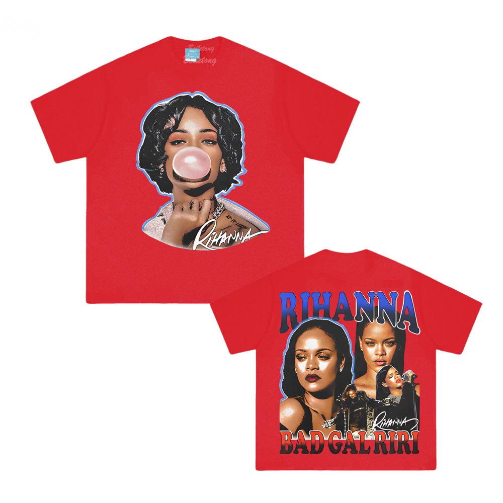 RIHANNA BUBBLEGUM TEE Rihanna Singer's Same Style Short Sleeve 100% Cotton Fashion Comfortable Tops Harajuku Summer Tee
