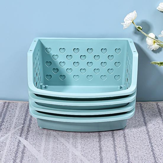 Storage Basket Multifunctional High Capacity Stackable Hollow-out Fruit Vegetable Organizer for Kitchen