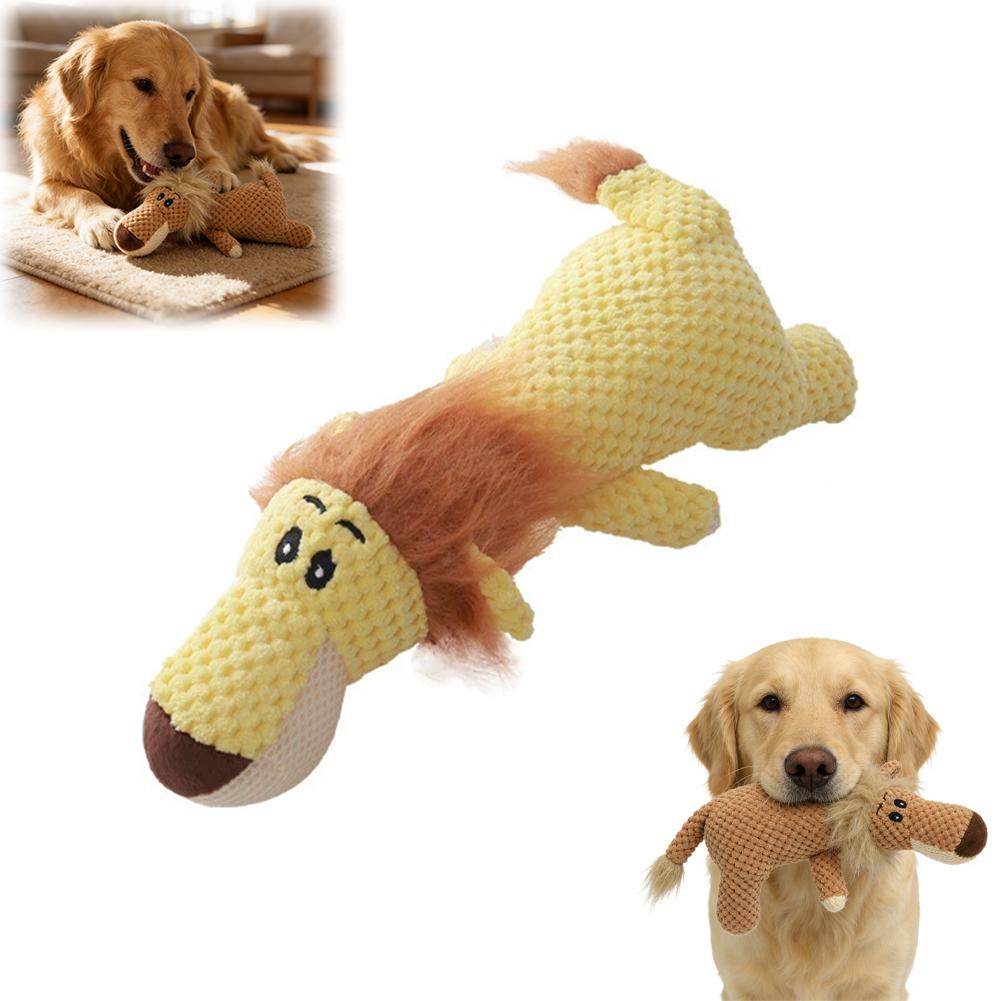 Squeaky Plush Dog Chew Toy for Teeth Cleaning Interactive Puppy Toy with Cartoon Design Washable Plush Toy for Dogs