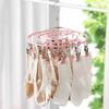 Stainless Steel 24 Clip Hanging Rack Lightweight Clothes Hanger Underwear Socks Clip  Bathroom
