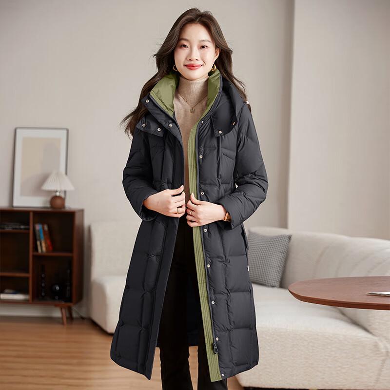 Yiliteng Women's Fashion Hooded White Duck Down Jacket