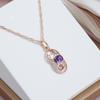 Purple Zircon Gourd Pendant Necklace For Women Kinel Jewelry Set Necklace