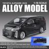 Yeni 1/18 Toyota Alphard MPV Çinko Alaşım Araba Modeli Döküm Metal Oyuncak Araba Araba Modeli Yüksek Simülasyon Ses ve Işık Çocuk Hediyesi Süsler