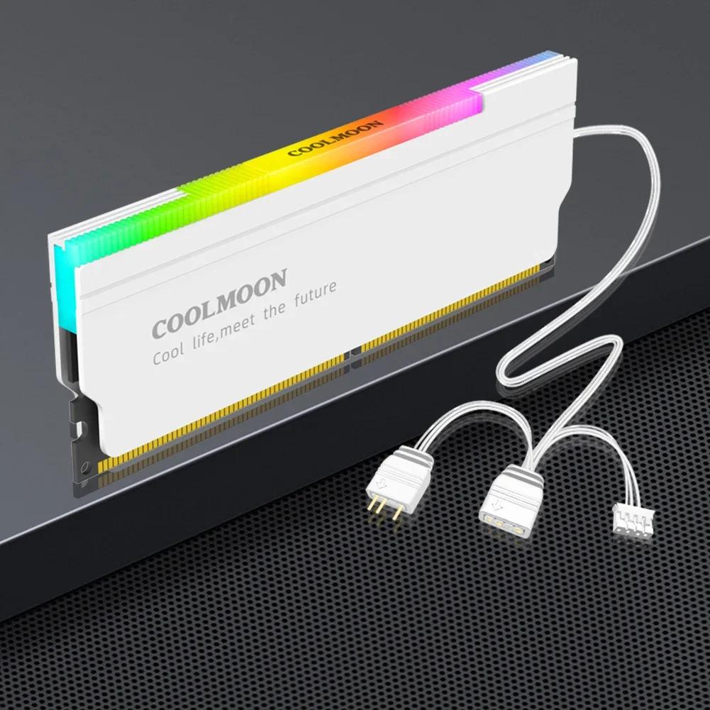 5V-3PIN ARGB DDR Memory RAM Cooler Aura Sync Heat Spreader Cooler with Thermal Silicone Pad for Desktop Computer PC Memory