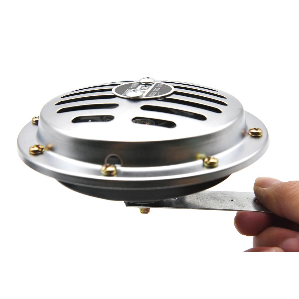 12V Motorcycle Horn Chrome Round Slotted Grille Car Horn Cover Speaker Horns Bike 320Hz 240Hz Fit For Honda for Vehicles Cars