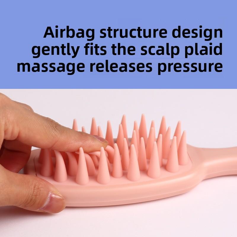 Long-Handle Silicone Scalp Massage Brush for Women, Gentle Hair Washing Comb for Deep Cleaning, Perfect Home Hair Care Tool