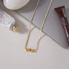 Mothers Day Titanium Steel Zircon Necklace Women Light Luxury Small Clavicle Chain Fashion Commute Jewelry