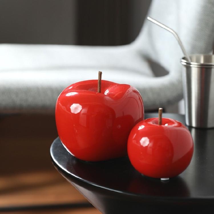 Ceramic Apples Statue Table Ornament Pottery Decoration Decorative Sculptures Fruit Figurines Home Decorations Gifts