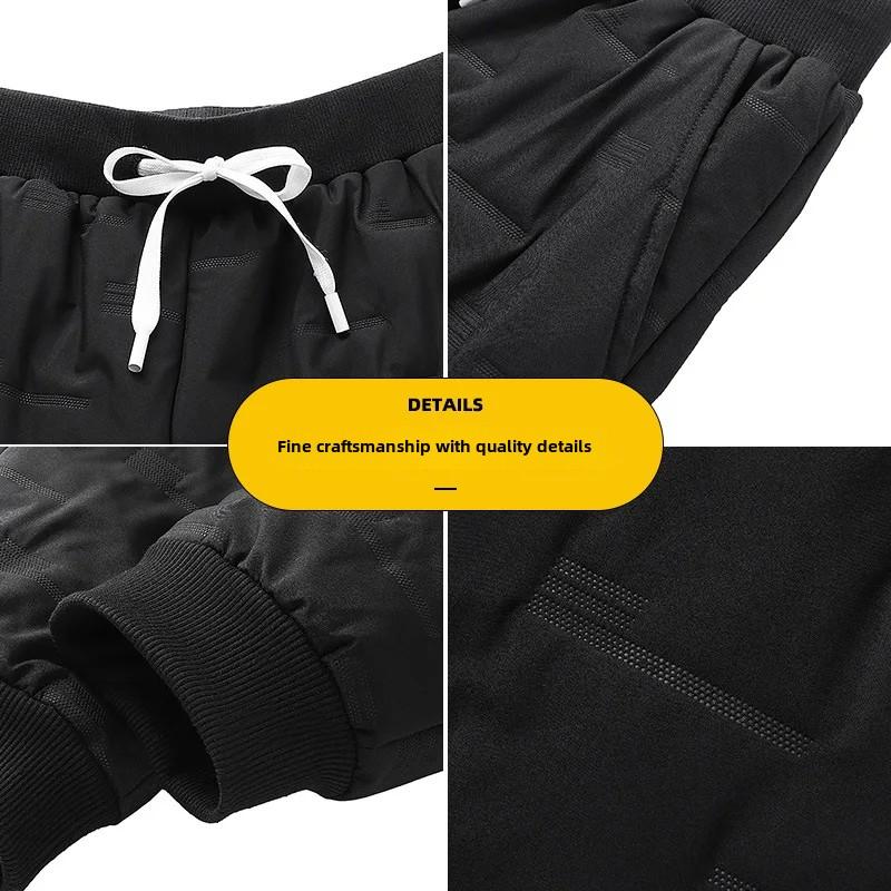 Seturi pentru bărbați, îngroșat de iarnă, haină pentru bărbați din bumbac, la modă, căptușită cu bumbac, ocazional, sport, cu glugă, caldă, set din trei piese parkas