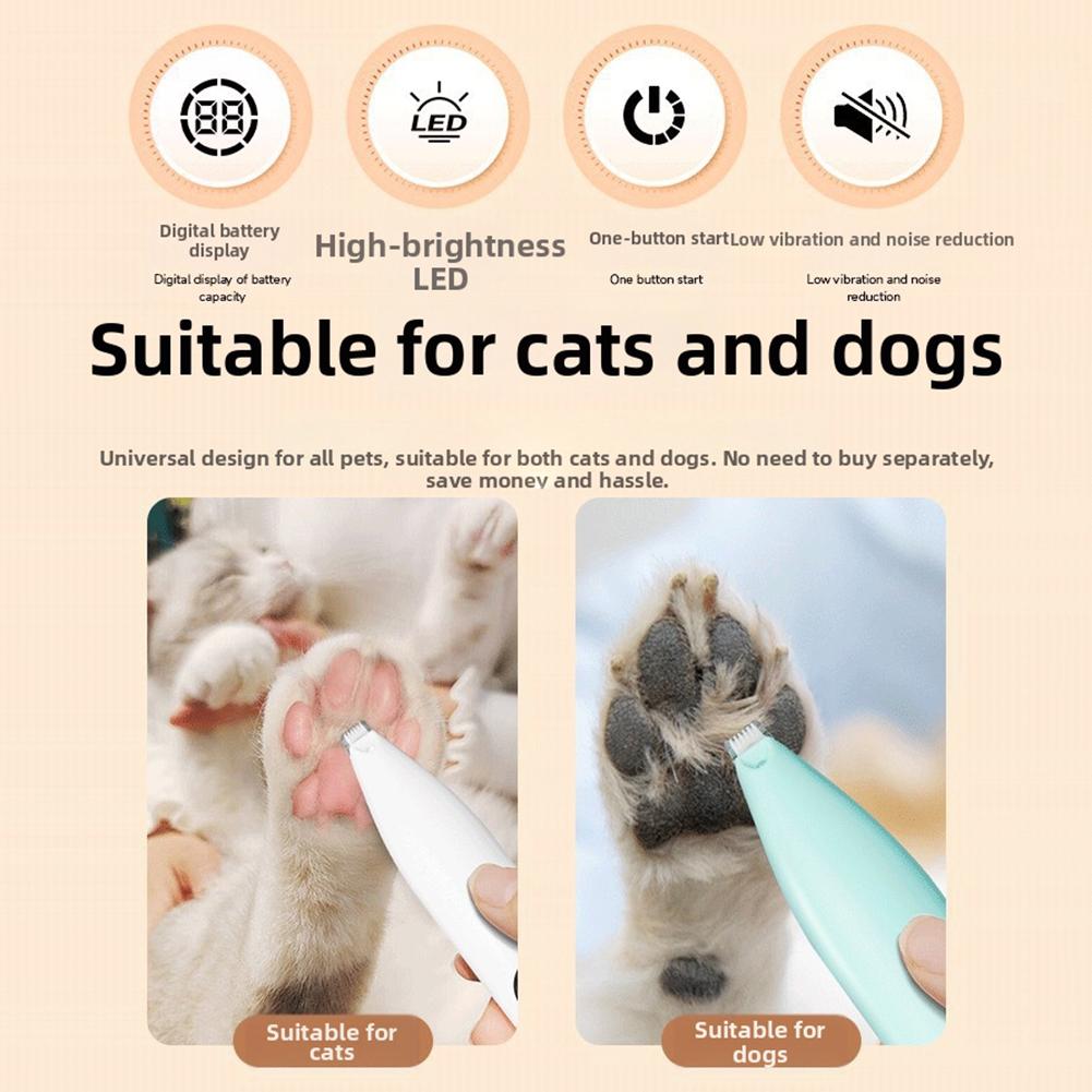 Dog Paw Trimmers Small Areas Quiet Cat Clippers Pet Paws Hair Shaver Dog Grooming Kit Home Grooming DIY Session Maintenance